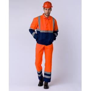 Костюм Дорожник с укороченной курткой (тк.Смесовая,210) п/к, оранжевый/т.синий