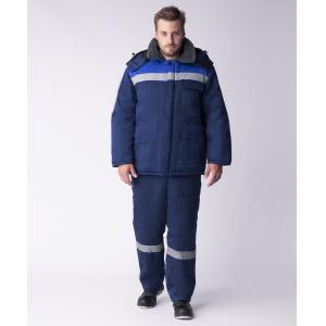 Куртка зимняя Бригада СОП (Смесовая, 210), темно-синий/васильковый