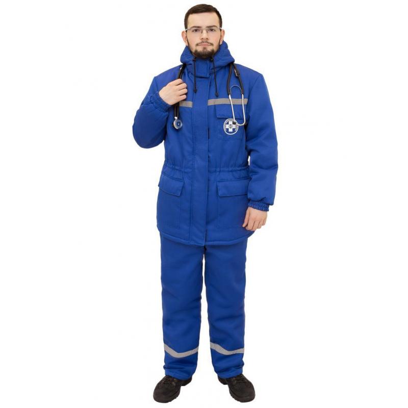 Костюм зимний мужской Скорая помощь СТ (Темп, 210), васильковый