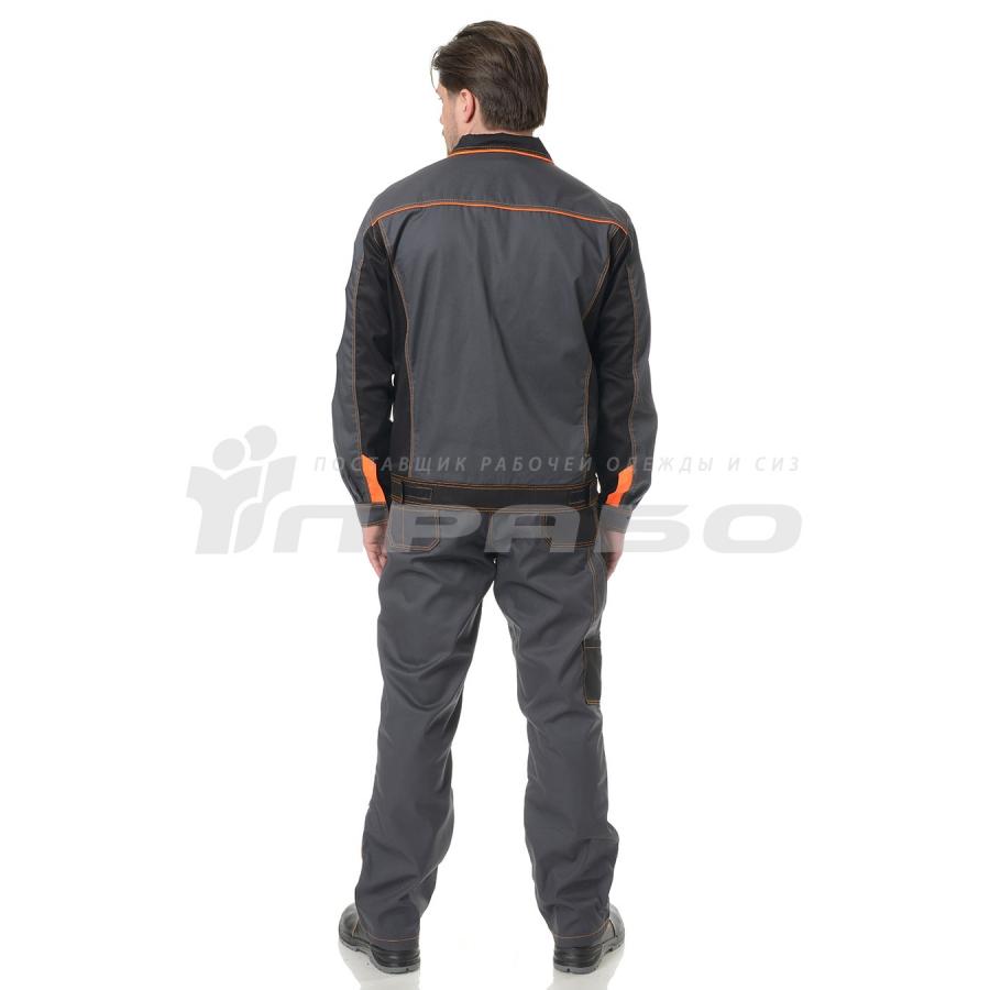 Костюм Бренд 1 (тк.Смесовая,240) брюки ПРАБО, т.серый/черный (Кос105сч)